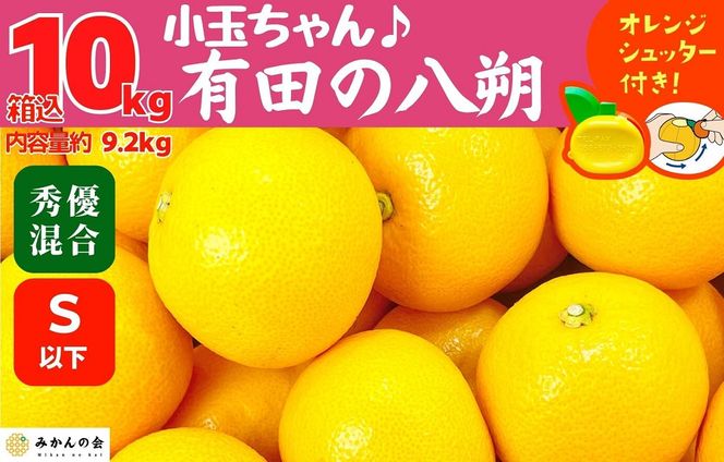 八朔 (はっさく) とにかく 小玉 箱込 10kg(内容量約 9.2kg) 秀品 優品 混合 Sサイズ以下 和歌山県産  産地直送【おまけ付き】【みかんの会】AX236