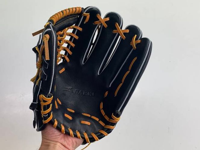SAEKI　野球グローブ 【硬式・品番175】【ブラック】【Rオレンジ】【クリーム】