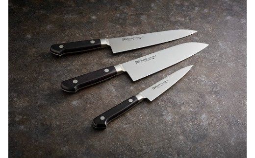 H120-06 Misono モリブデン鋼 3本セット （三徳包丁・牛刀包丁・ペティナイフ）