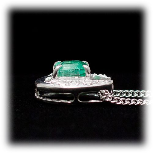 エメラルド ペンダント 0.5ct Ag900(Pt100) 馬蹄 （24118）　BR-49