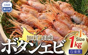 知床羅臼ボタンエビ(小) 1kg えび 海老 羅臼町 北海道 魚介 海産物 刺身 海鮮丼 天ぷら 冷凍 生産者 支援 応援 016942_AH008