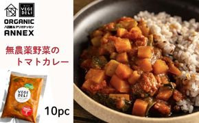 【Organic Vege Annex】無農薬野菜のトマトカレー冷凍10パックセット［ 京都 上賀茂 八百屋 オーガニック ヴィーガン vegan 野菜  こだわりのお惣菜 おいしい 人気 おすすめ アネックス べジ お取り寄せ 通販 送料無料 ふるさと納税 ］ 261009_B-TN06