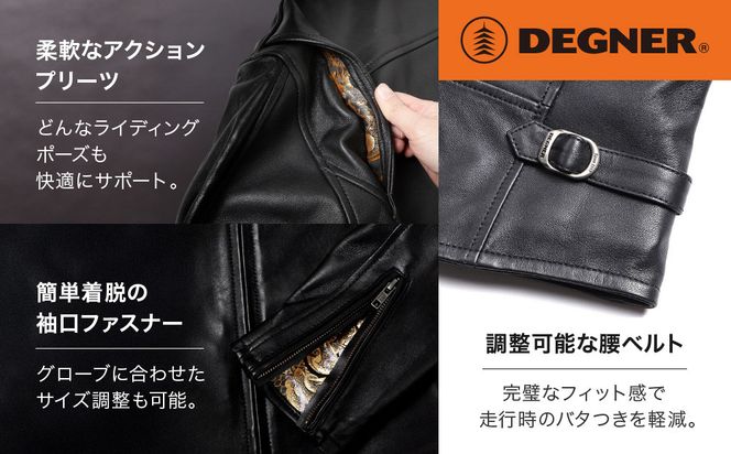 【デグナー】クラシック×花山コラボジャケット 輝龍＜Mサイズ＞［ 京都 バイクギア ブランド レザー ジャケット 人気 おすすめ 革 牛革 ツーリング ライダー バイカー バイク メーカー ギア パーツ 送料無料 ふるさと納税 ］ 261009_A-JR078VC01