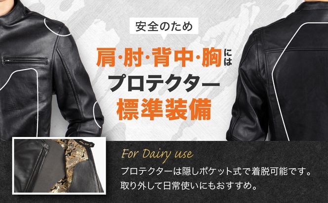 【デグナー】クラシック×花山コラボジャケット 輝龍＜XLサイズ＞［ 京都 バイクギア ブランド レザー ジャケット 人気 おすすめ 革 牛革 ツーリング ライダー バイカー バイク メーカー ギア パーツ 送料無料 ふるさと納税 ］ 261009_A-JR078VC03