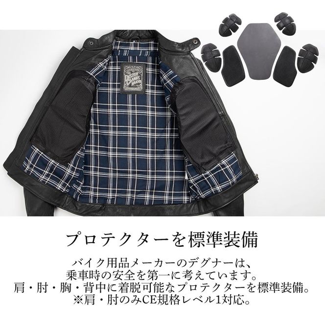 【デグナー】クラシックジャケット ブラック〈Lサイズ〉18SJ-6F［ 京都 バイクギア ジャケット 人気 おすすめ 革 レザー ツーリング ライダー バイカー バイク ブランド メーカー ギア パーツ ］ 261009_A-JR012VC02