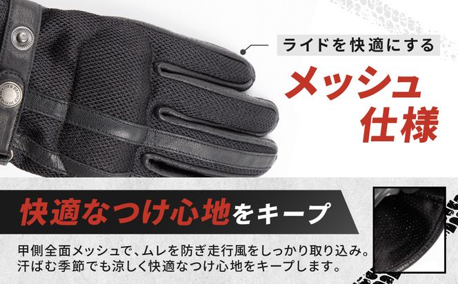 【デグナー】メッシュグローブ[TG-96M]ブラック＜Lサイズ＞［ 京都 バイク 革製品 ブランド グローブ 人気 おすすめ 革 ハーフ メッシュ レザー ツーリング ライダー バイカー バイクギア メーカー ギア パーツ 送料無料 ふるさと納税 ］ 261009_A-JR100VC02