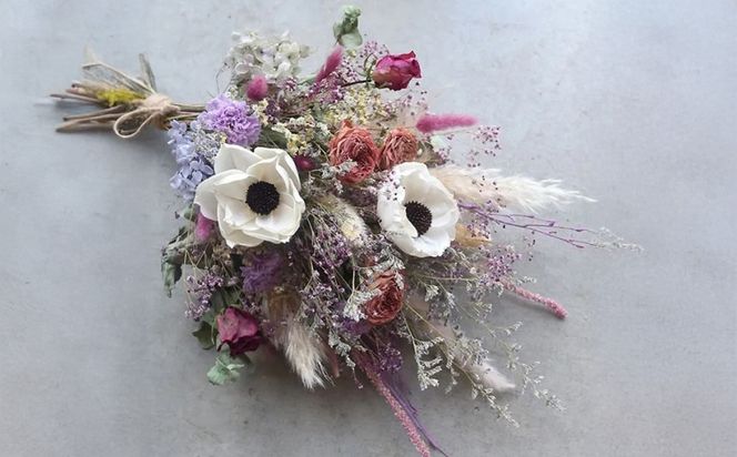 ドライフラワー ブーケ 花束 スワッグ「ラベンダーフェミニーノ」 272230_BG004VC04
