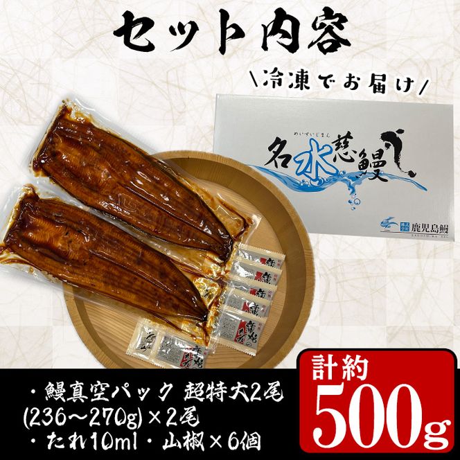 数量限定】鹿児島県産うなぎ蒲焼 名水慈鰻 超特大サイズ2尾(1尾