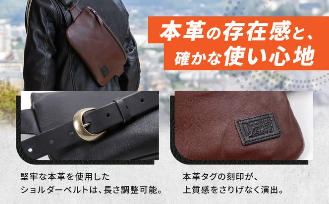 【デグナー】レザーワンショルダーバッグ [W-86] ＜ブラック＞［ 京都 バイク 革製品 ブランド レザー バッグ 人気 おすすめ かっこいい おしゃれ ワンショルダー 肩掛け 鞄 革 ツーリング ライダー バイカー バイクギア メーカー ギア パーツ 送料無料 ふるさと納税 ］ 261009_A-JR124VC01