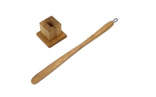 なら　靴べらシンプルMと靴べらスタンド（角）　オイル仕上げ 322032_BG008