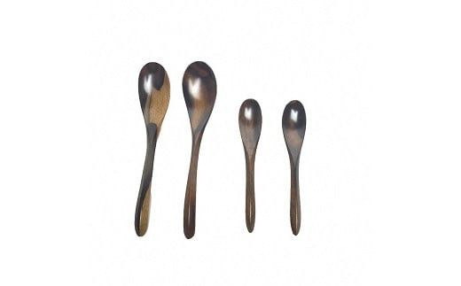 黒柿　壱乃匙セット（大２本、小２本） 322032_BG013