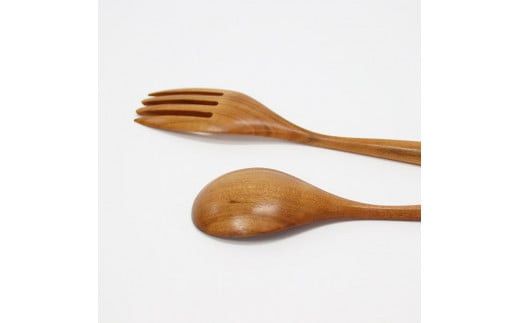 さくら　パスタフォークとパスタスプーンセット　オイル仕上げ 322032_BG025