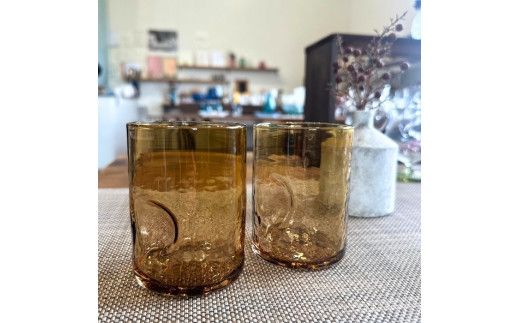 おやゆびグラス（アンバー）小２個セット 322032_BM013VC02