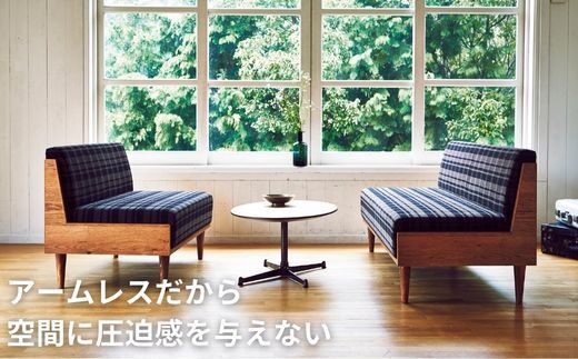 ＜開梱設置＞ソファ 2人掛け アームレス ソファー  2P ローソファー 完成品 幅126 オーク材 ダイニングソファー 無垢材 ナチュラル 北欧 カフェ おしゃれ リビング ソファ 座面 硬め クッション 耐久性 高品質 家具 Coccole C415-2 322032_BQ032