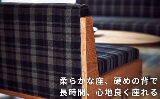 ＜開梱設置＞ソファ 2人掛け アームレス ソファー  2P ローソファー 完成品 幅126 オーク材 ダイニングソファー 無垢材 ナチュラル 北欧 カフェ おしゃれ リビング ソファ 座面 硬め クッション 耐久性 高品質 家具 Coccole C415-2 322032_BQ032