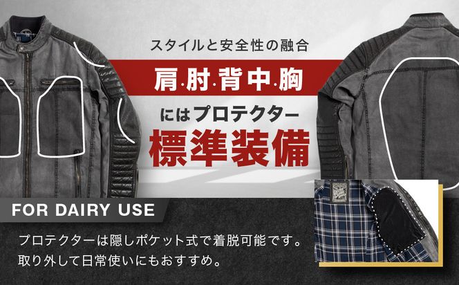 【デグナー】テキスタイル＆レザーコンビジャケット [25SJ-2] ブラック-ブラック ＜サイズXL＞［ 京都 バイク 革製品 ブランド レザー ジャケット 人気 おすすめ おしゃれ 上着 革 ツーリング ライダー バイカー バイクギア メーカー ギア パーツ 送料無料 ふるさと納税 ］ 261009_A-JR119VC04