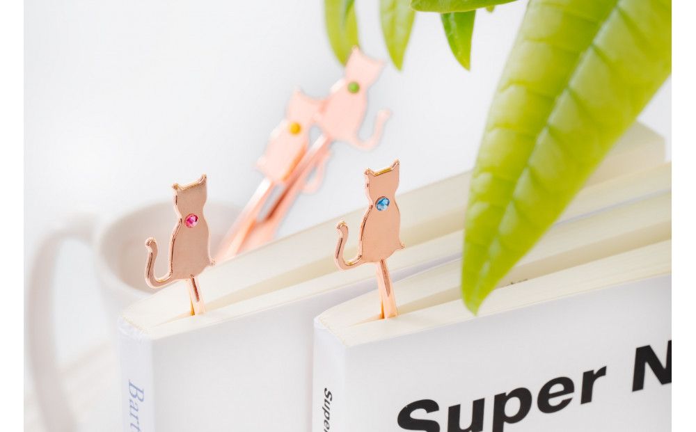 [誕生石ブックマーカー][10月 オパール] 猫しおり 読書 おしゃれ 敬老の日 父の日 ブックマーク 栞 ねこ ギフト 232238_CM028VC10
