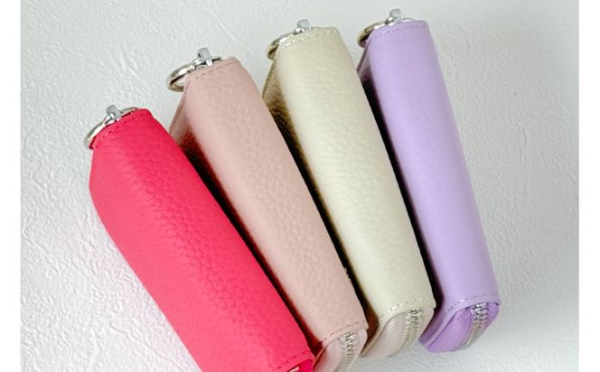 【スマートキー対応 カードが入る本革6連キーケース】＜ベージュ＞ おしゃれ　可愛い　コンパクト　スリム　猫　レザー 232238_CM029VC03