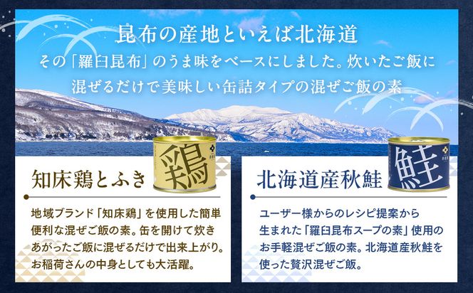 知床羅臼井桁屋 混ぜご飯の素セット 知床 しれとこ 羅臼 らうす 北海道 世界自然遺産 送料無料 人気 鮭 さけ シャケ 鶏 とり フキ ふき 混ぜる 簡単 家族 2合 パーティ 生産者 支援 応援 016942_AF003