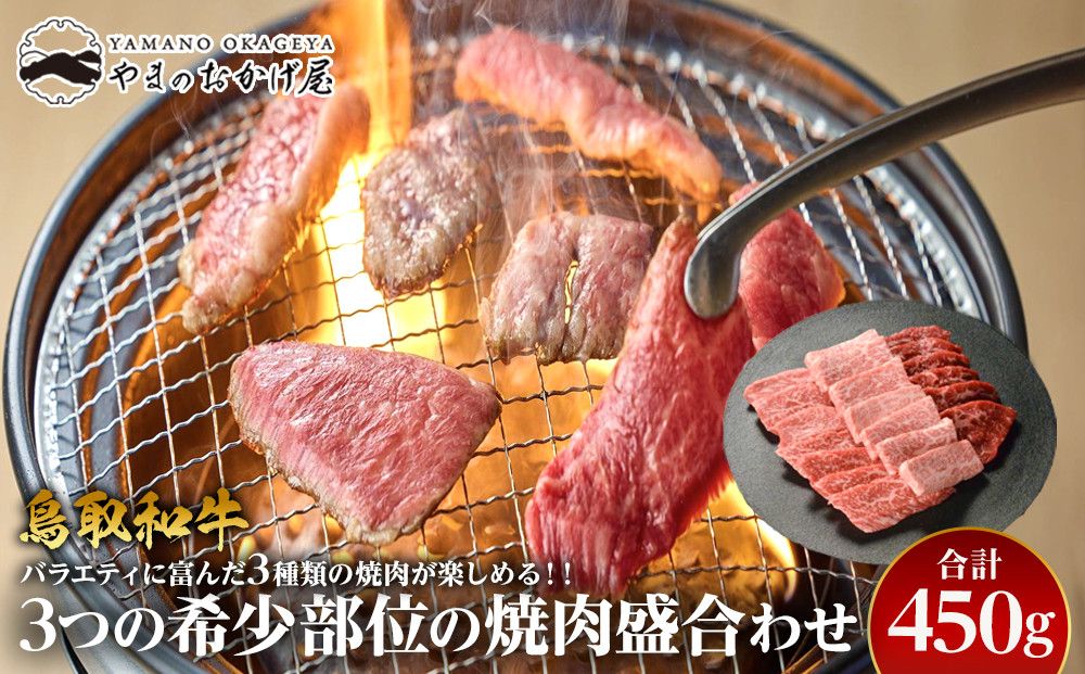 48.鳥取和牛 3つの希少部位の焼肉盛合わせ 450g 313726_AJ044-P