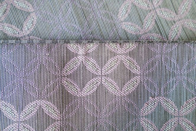 丹後帯 半幅帯「七宝」（グレー） FY00037