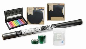 どこでも黒板スペースになる、黒板とチョークのセット 141305_BH04