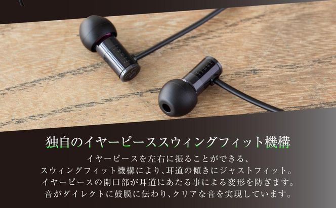 マイク付きハイレゾ有線イヤホン final E1000C BLACK 141305_DC03VC01