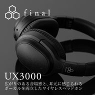 ANCワイヤレスヘッドホン final UX3000 BLACK /ノイズキャンセリング/ノイキャン/ANC/マイク付き 141305_DC19