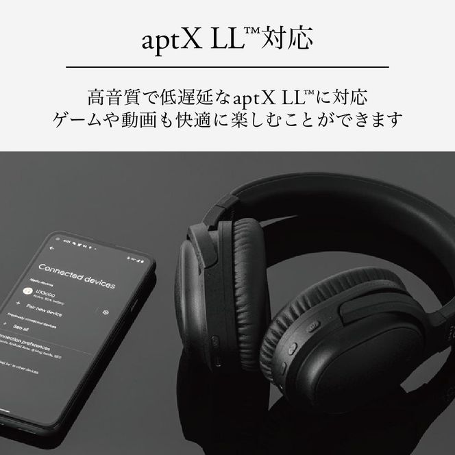 ANCワイヤレスヘッドホン final UX3000 BLACK /ノイズキャンセリング/ノイキャン/ANC/マイク付き 141305_DC19