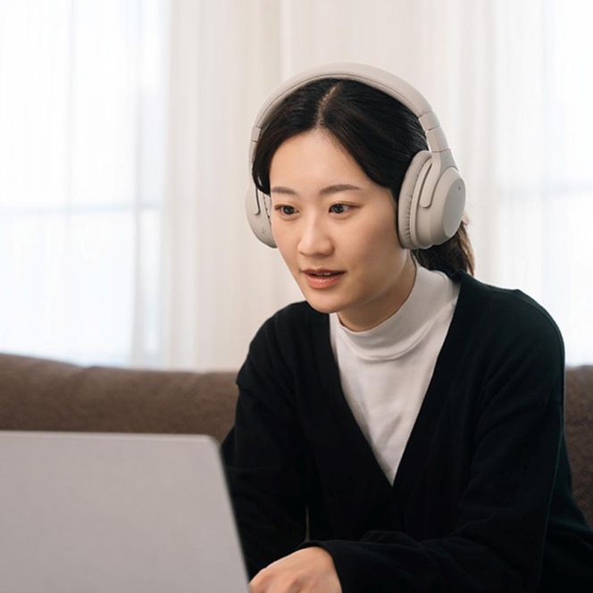 ANCワイヤレスヘッドホンfinal UX2000 CREAM /ノイズキャンセリング/ゲーミングモード/ノイキャン/ANC/マイク付き 141305_DC30VC02