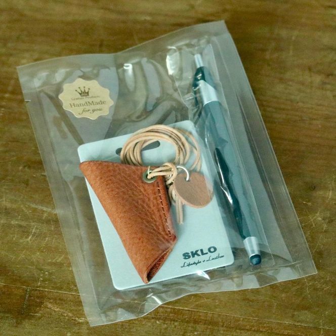 SKLO 首かけタッチペンホルダー+レザーマスクバンド　Shortタイプ【Camel】 141305_EL11VC04