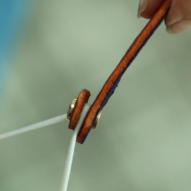 SKLO 首かけタッチペンホルダー+レザーマスクバンド　Longタイプ【Grey】 141305_EL12VC01