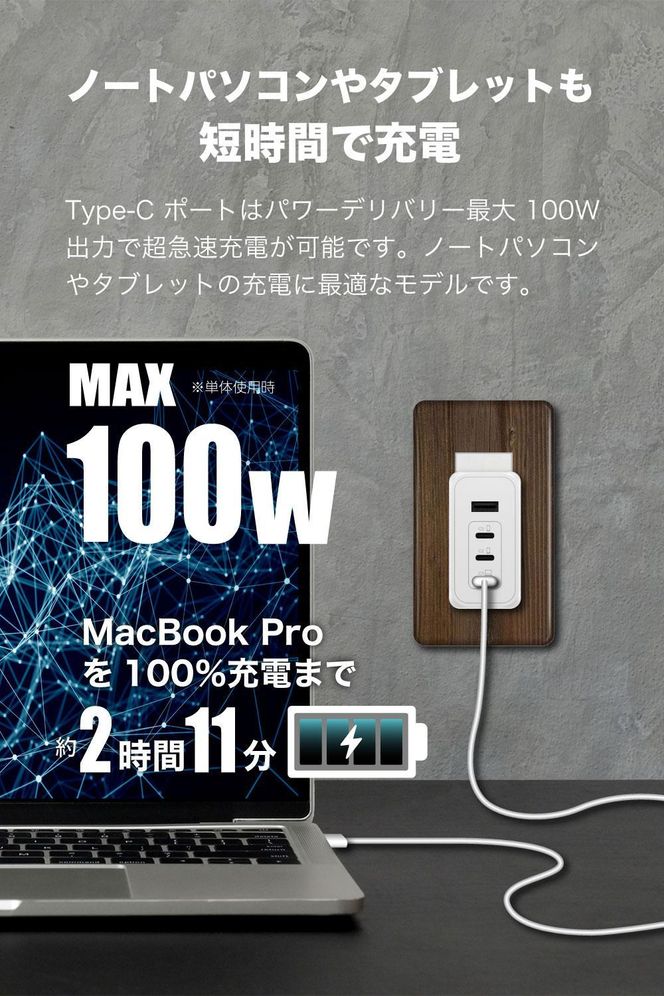 【多摩電子工業株式会社】PD100W急速充電対応 USB充電器PR-AP160 【ホワイト】 141305_GD008VC01