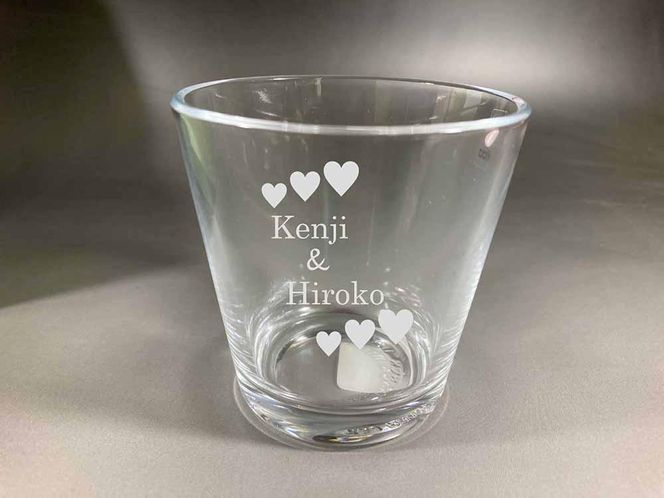 オリジナル名入れおしゃれガラスコップ　2個セット 141305_GH01