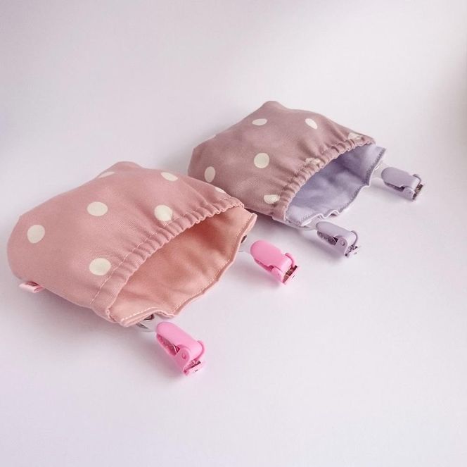 フタなし 移動ポケット 小さめサイズ 水玉２個 141305_GR03