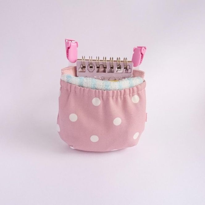 フタなし 移動ポケット 小さめサイズ 水玉２個 141305_GR03