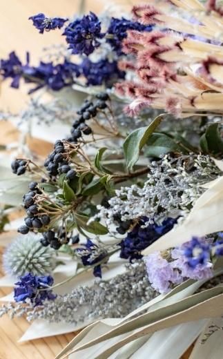 ドライフラワーブーケ ブルー 141305_HJ01VC02