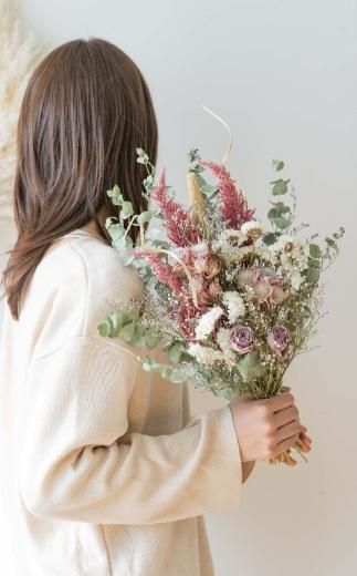 ドライフラワーブーケ ピンク 141305_HJ01VC05