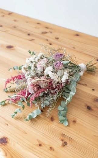 【スワッグ】ドライフラワーブーケ ピンク 141305_HJ02VC03