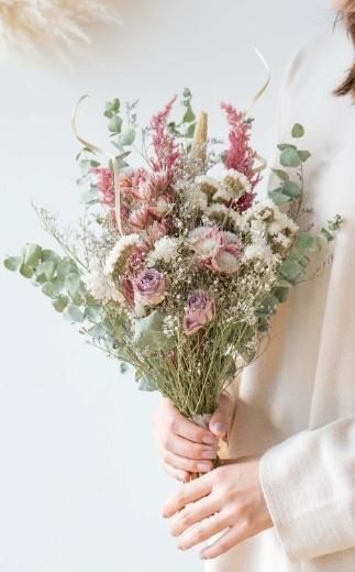 【スワッグ】ドライフラワーブーケ ピンク 141305_HJ02VC03