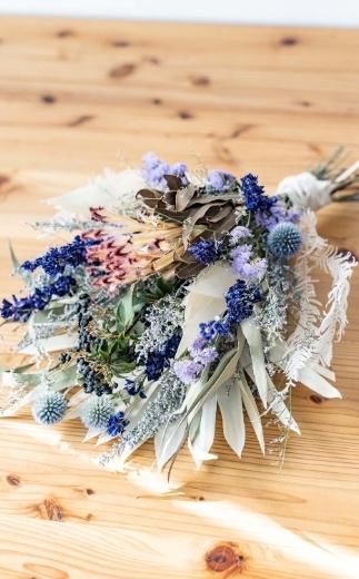 【スワッグ】ドライフラワーブーケ ブルー 141305_HJ02VC05