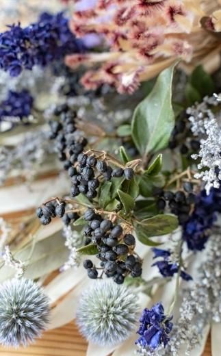 【スワッグ】ドライフラワーブーケ ブルー 141305_HJ02VC05