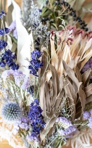 【スワッグ】ドライフラワーブーケ ブルー 141305_HJ02VC05