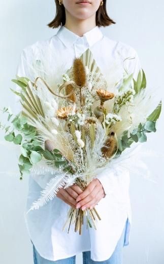 【花瓶アレンジ】ドライフラワーブーケ グリーン Large 141305_HJ03VC01
