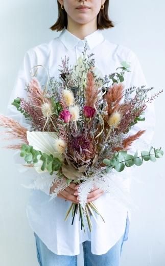 【花瓶アレンジ】ドライフラワーブーケ ピンク Large 141305_HJ03VC02