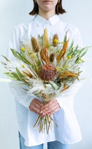 【花瓶アレンジ】ドライフラワーブーケ イエロー Large 141305_HJ03VC04