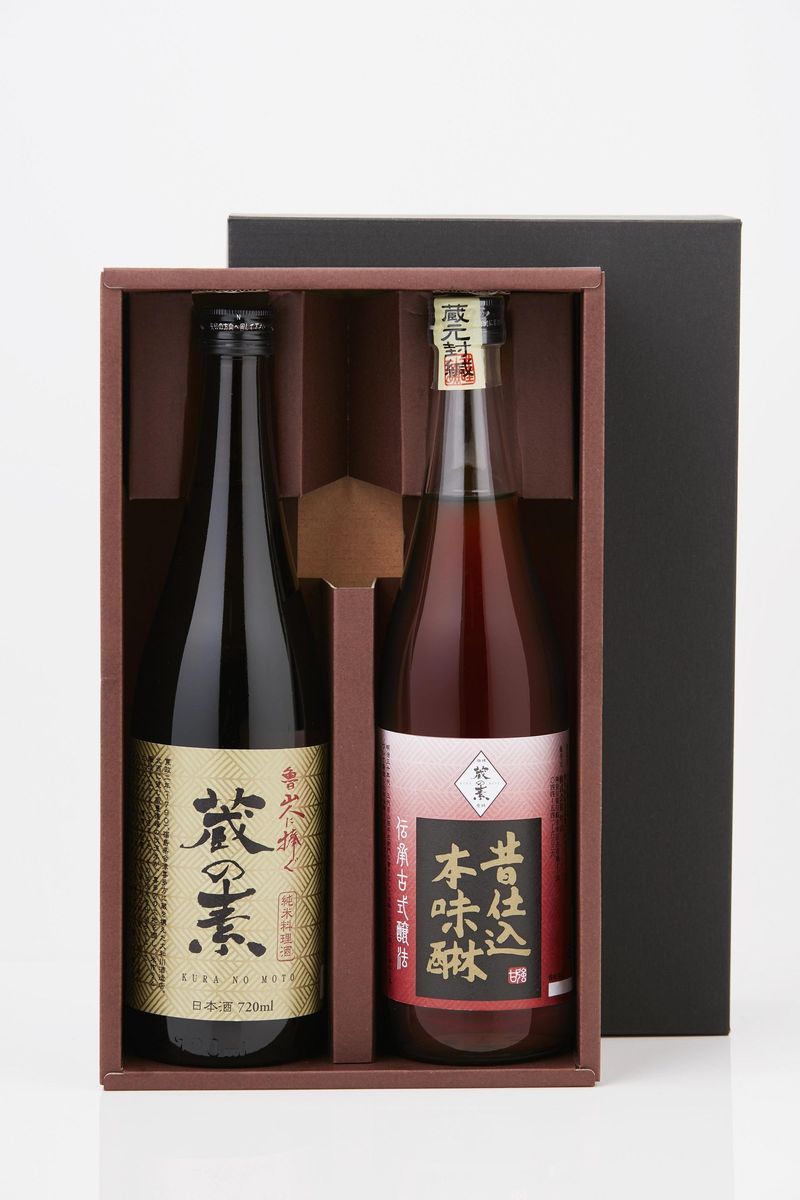 大和川酒造店 純米料理酒 蔵の素、甘強酒造 伝承醸法 昔仕込本みりん 調味料セット 720ml × 各1本ずつ 発売元 株式会社片山 141305_JN01