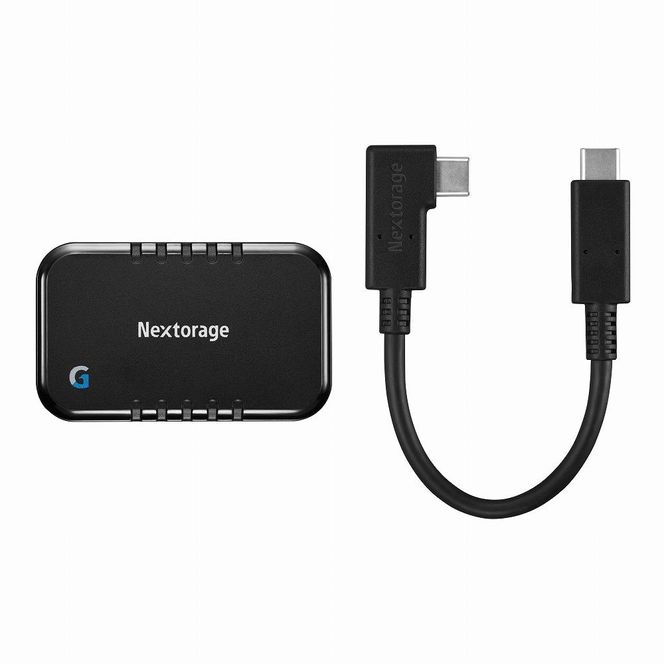 L字コネクターのショートケーブル付き ポータブルSSD　Gシリーズ　1TB 141305_KE12