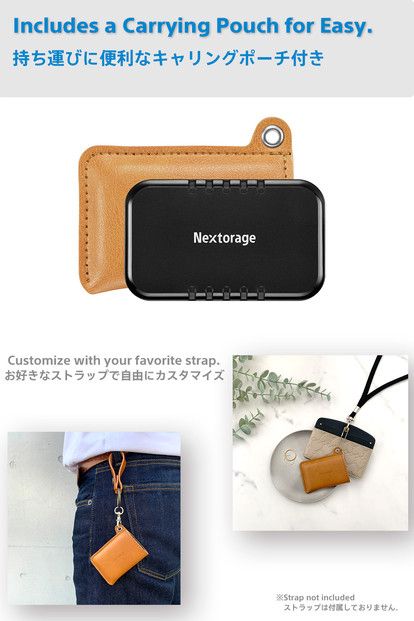 映像出力やデータ転送と同時に給電可能なマルチアダプターとポータブルSSD、専用MagsafeケースセットNX-PDPA1｜PDPアダプター®NX-P2SE 4TB｜ポータブルSSDNX-PDPA1MC｜MagsafePUレザーケース 141305_KE25