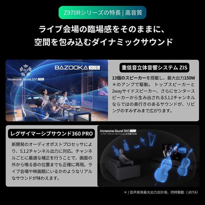 TVS REGZA【標準設置費込み】4K Mini LED液晶テレビ REGZA ( レグザ ) Z970Rシリーズ 65V型 [ 4Kチューナー内蔵 / YouTube対応 ] 65Z970R 【 テレビ TV 65型 65インチ 65V Mini LED 液晶 4K Z970R series タイムシフトマシン搭載 フラッグシップモデル ダブルウインドウ 家電 人気 おすすめ 】 141305_KU22